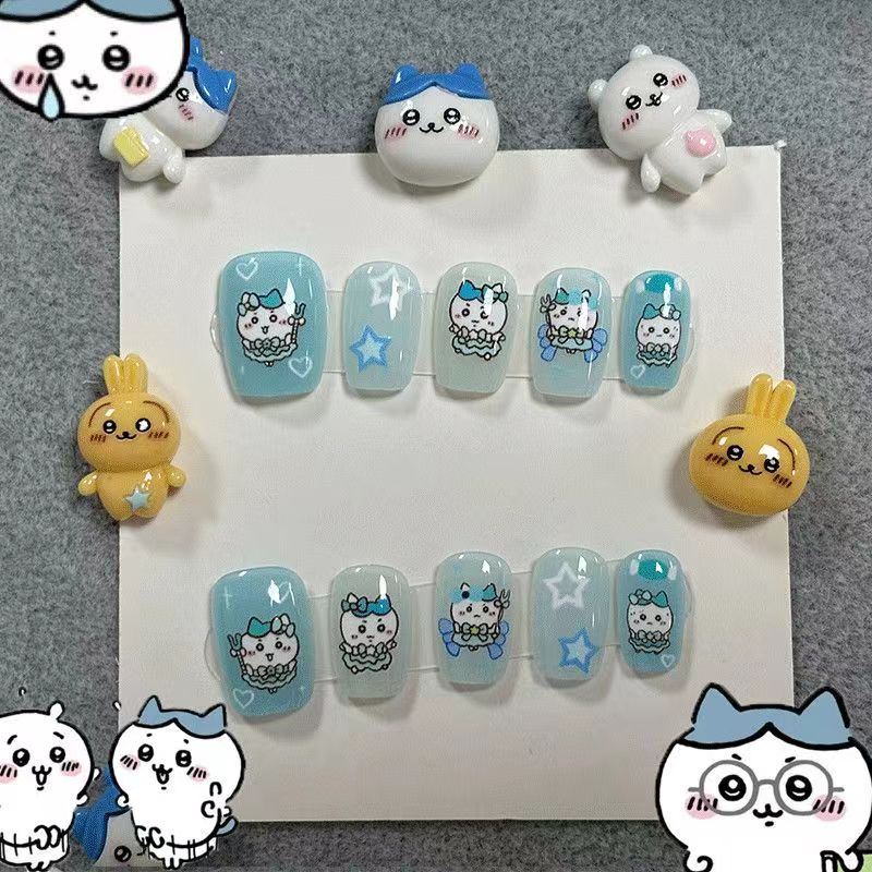 Nail Art Emerald - Nail Art yiji ハチワレ Hachiware うさぎ