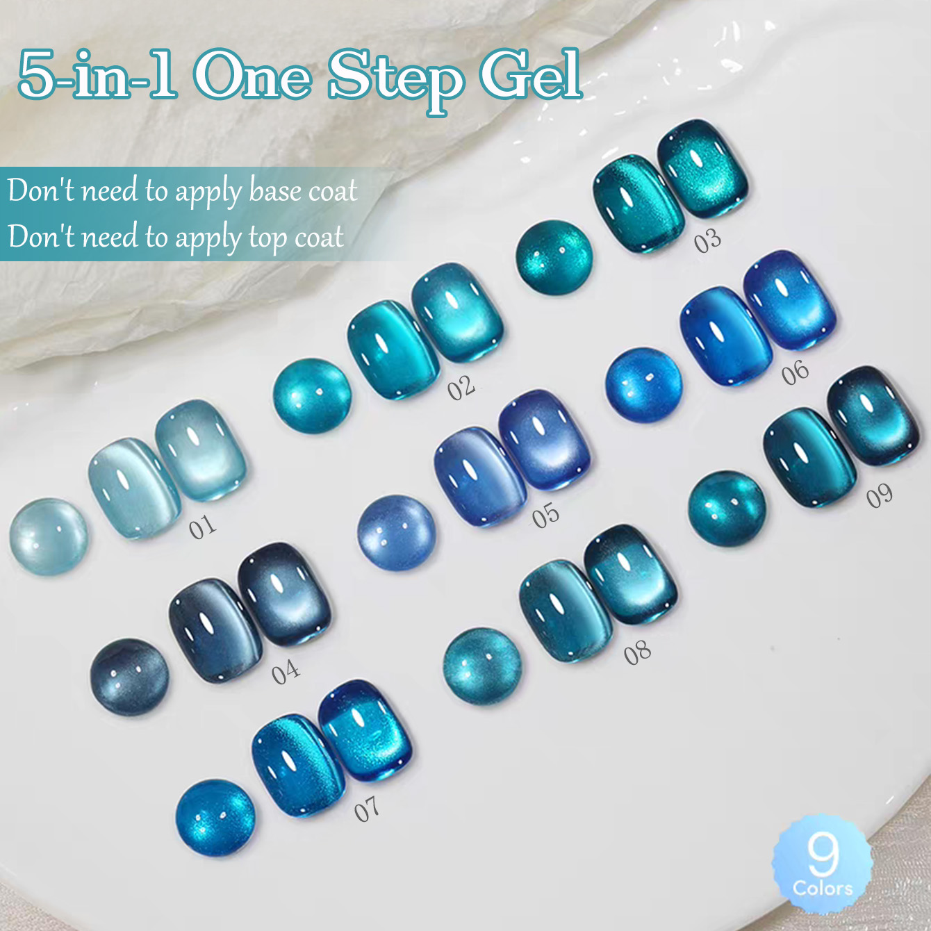 1pcs SHAKA Sapphire Glass Bead - Nail Art Ice Blue recension och pris