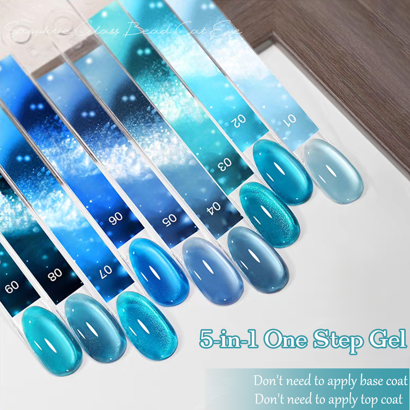 1pcs SHAKA Sapphire Glass Bead - Nail Art Ice Blue recension och pris
