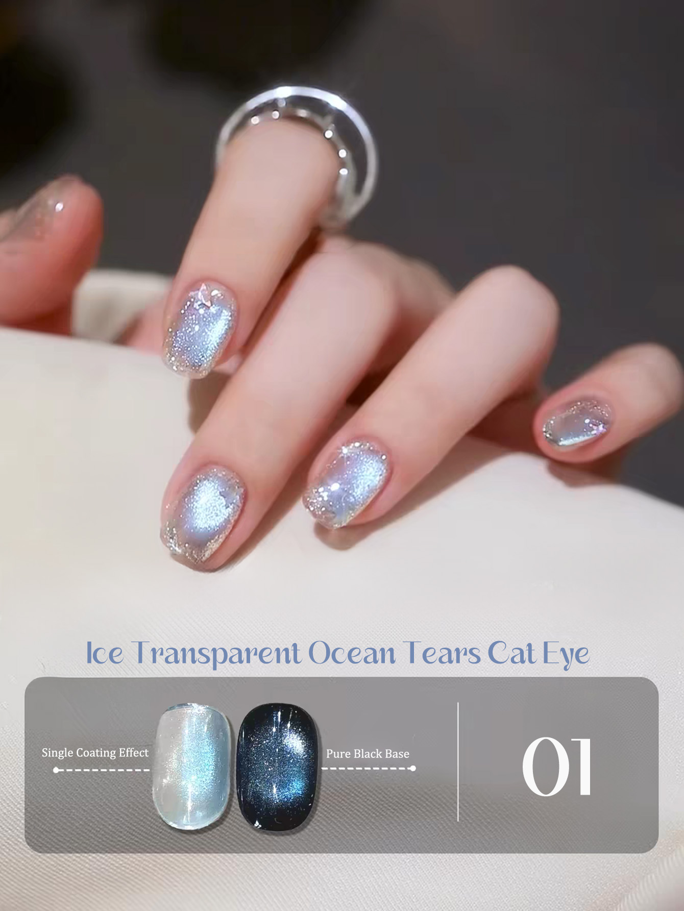 1pcs SHAKA Ice Penetrating Oce - Nail Art Ice Blue recension och pris