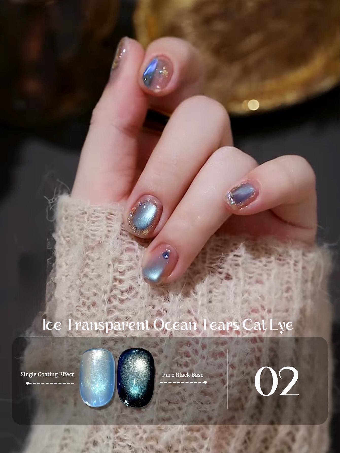 1pcs SHAKA Ice Penetrating Oce - Nail Art Ice Blue recension och pris