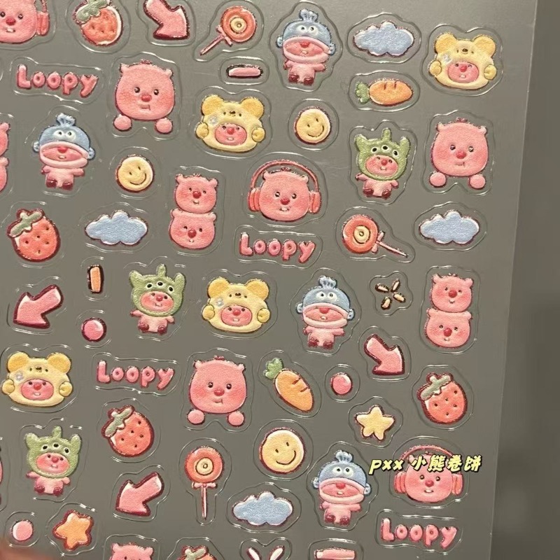 Loopy 3D embossed sticker, tra - Nail Art Design recension och pris