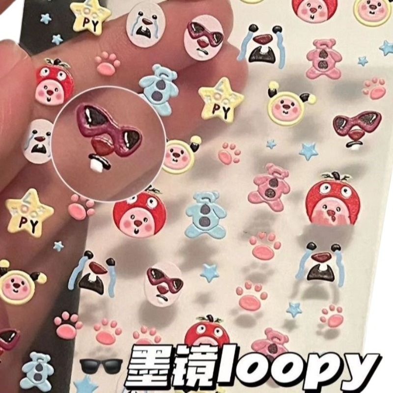 Loopy 3D embossed sticker, tra - Nail Art Design recension och pris