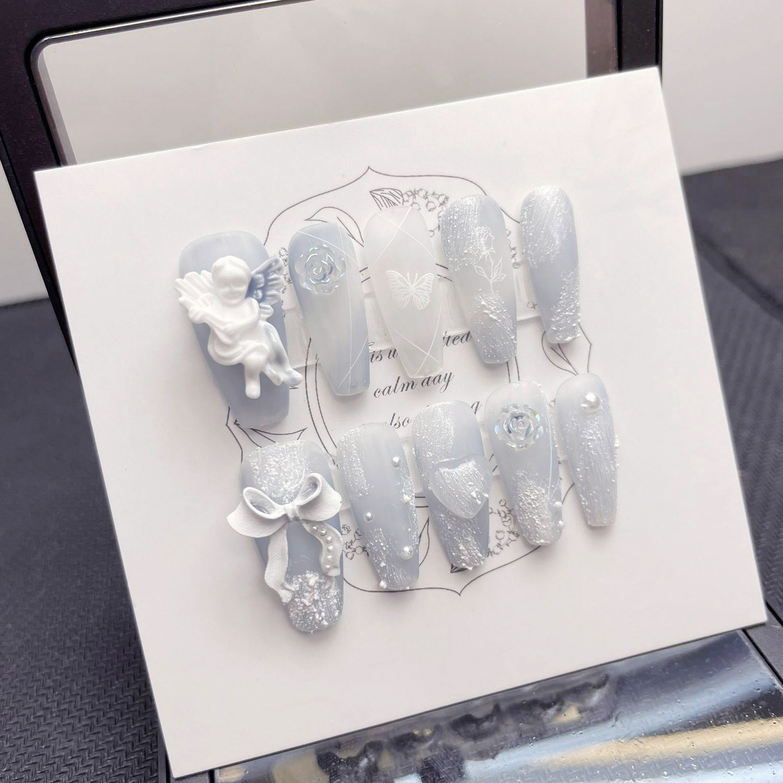 3D Plaster Angel False Nails G - Nail Art Design recension och pris