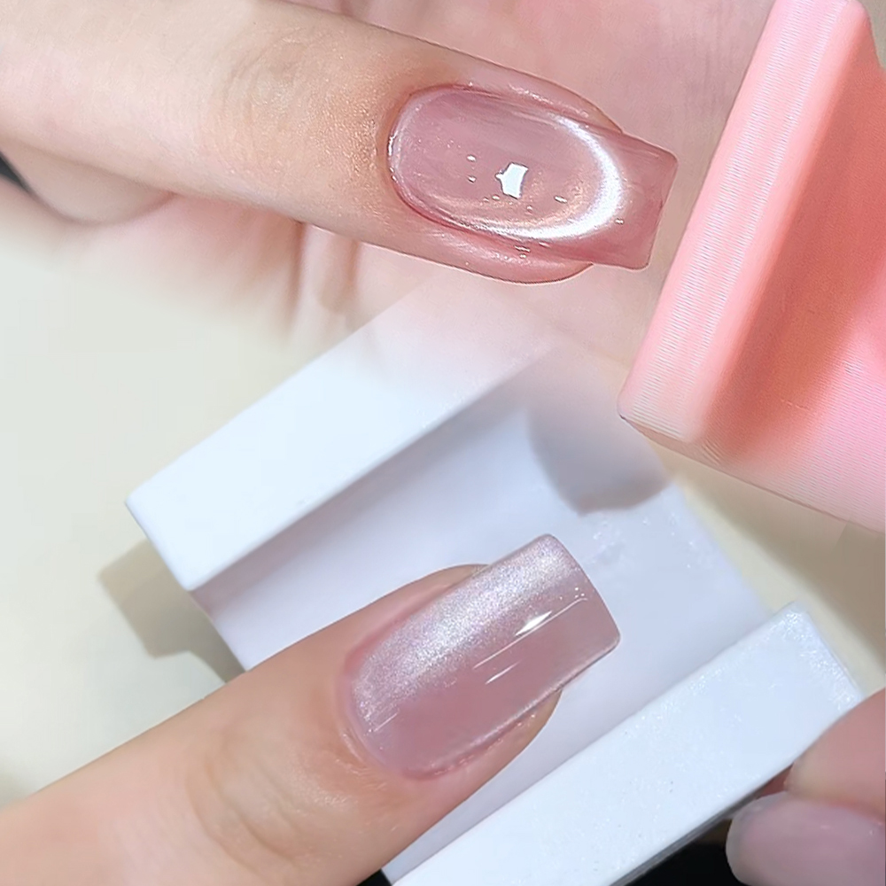 5D U-shaped French Cat Eye Nai - Nail Art Cat Eye Pink recension och pris