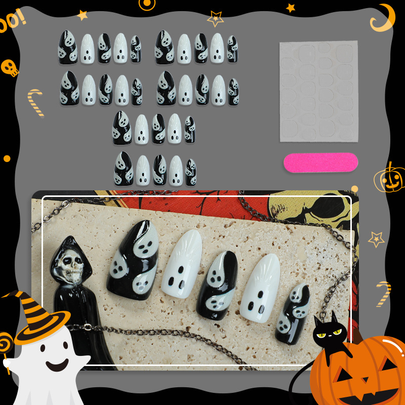 30pcs 2025 Halloween Almond Sh - Nail Art Emerald recension och pris