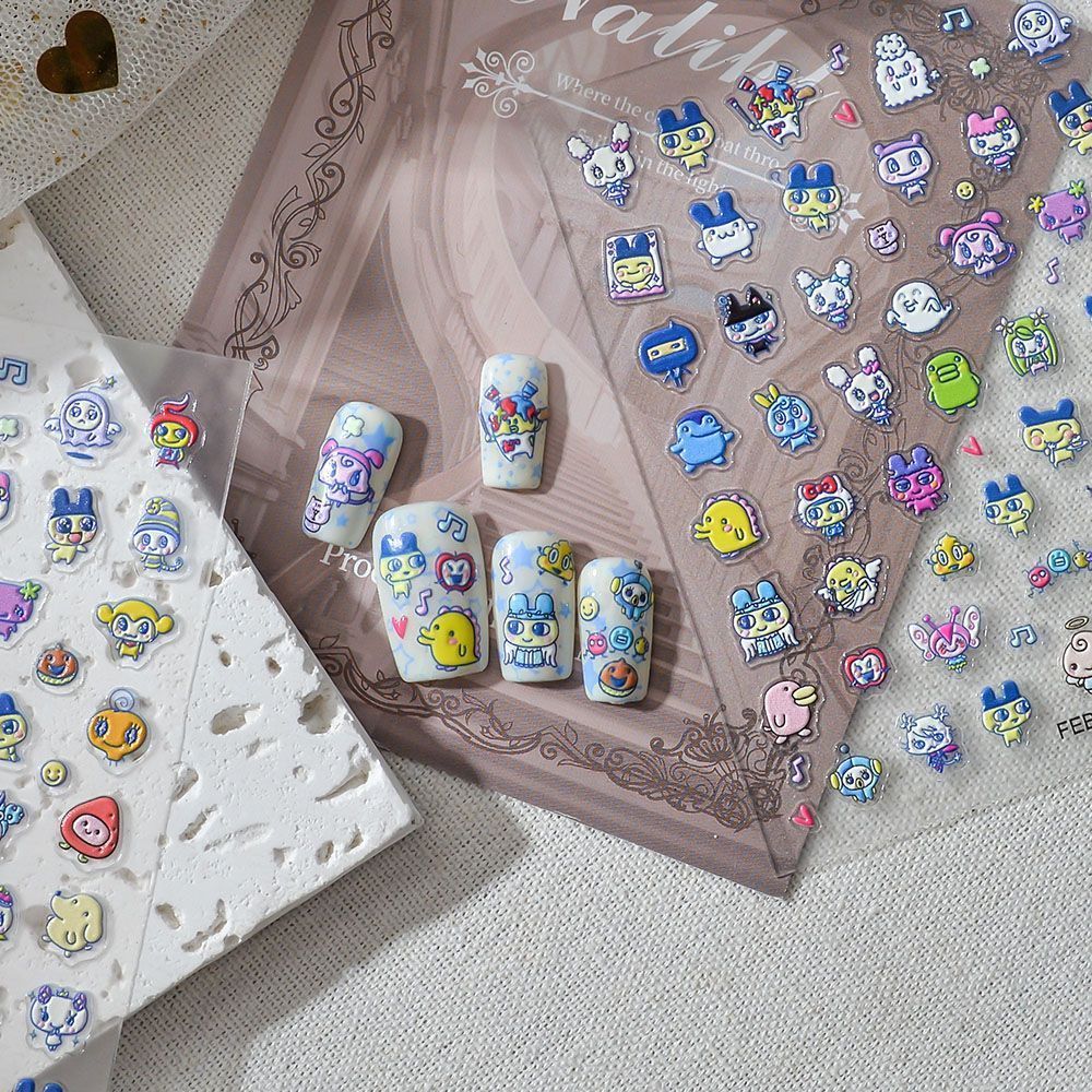 Tamagotchi Cartoon 3D Embossed - Nail Art Design recension och pris
