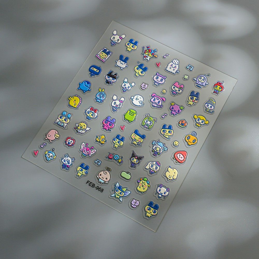 Tamagotchi Cartoon 3D Embossed - Nail Art Design recension och pris