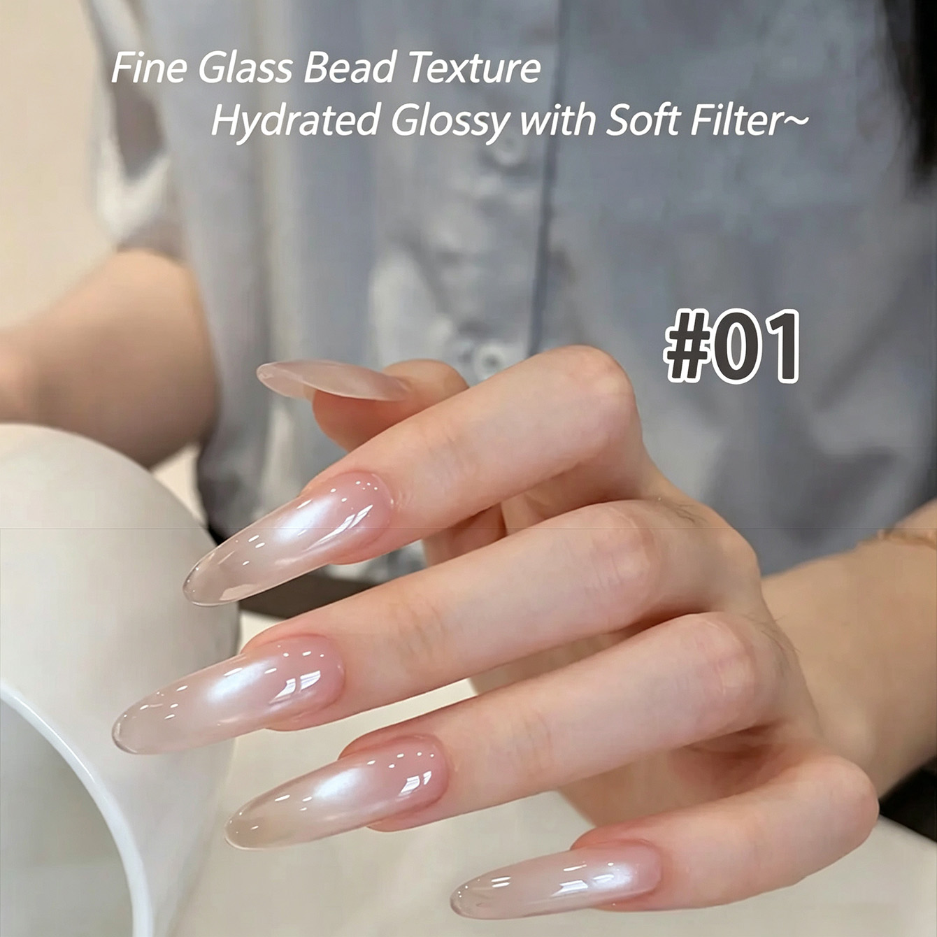 2‑Color Sheer Nude Pink Magnet - Nail Art Cat Eye Pink recension och pris