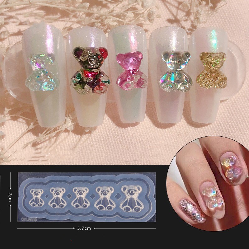 SNASAN Cute Butterfly Bow Bear - Nail Art Emerald recension och pris