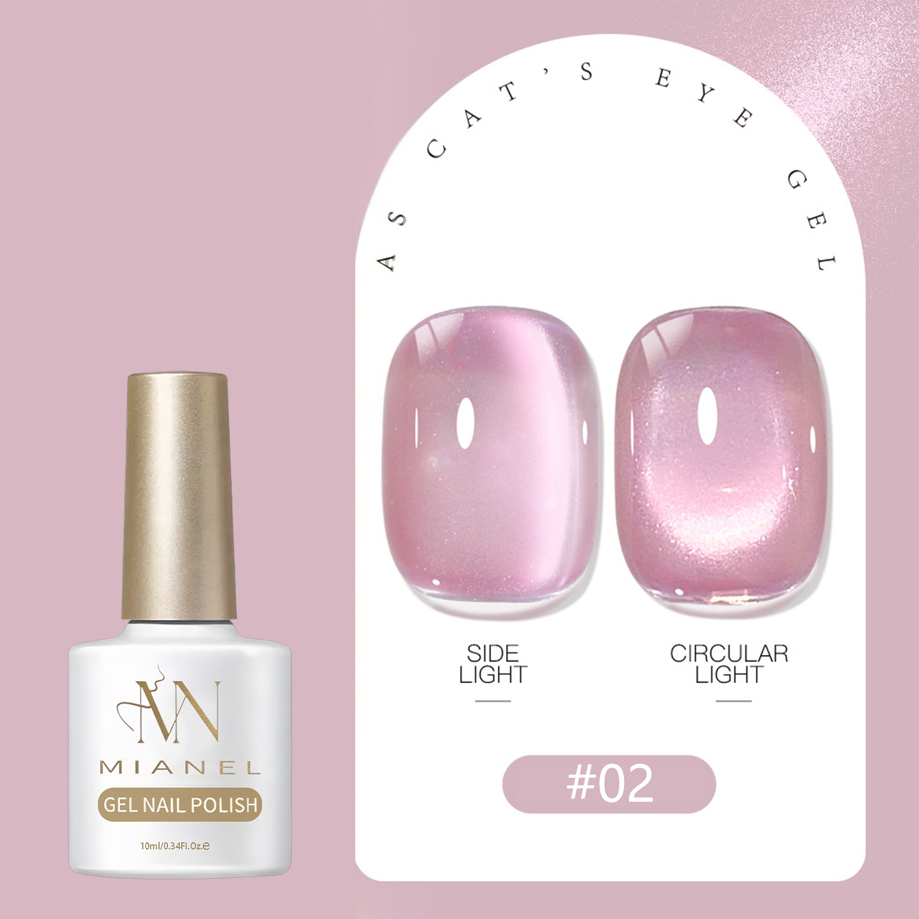 MIANEL Sheer Peach Nude Pink C - Nail Art Cat Eye Pink recension och pris