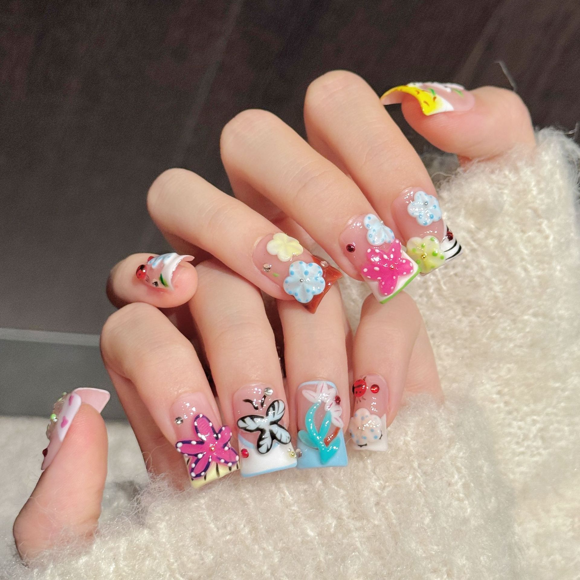 10PCS Duck Handmade Press On N - Nail Art Design recension och pris
