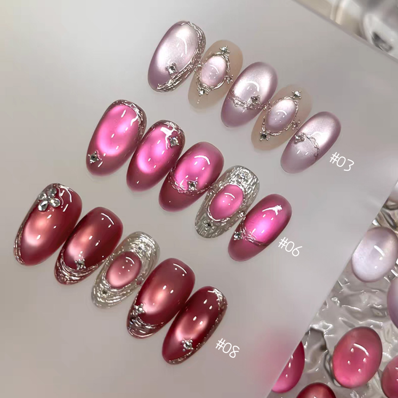 1pcs TC 2026 Summer Popular Ic - Nail Art Cat Eye Pink recension och pris