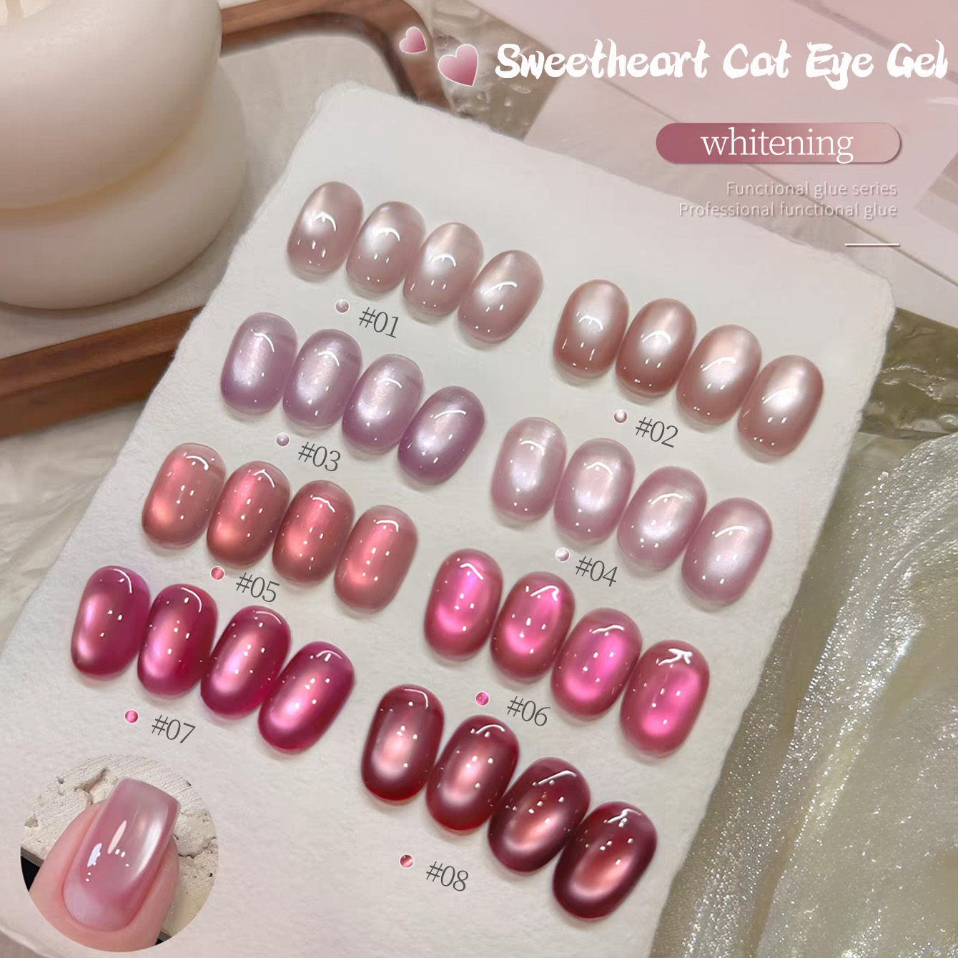 1pcs TC 2026 Summer Popular Ic - Nail Art Cat Eye Pink recension och pris