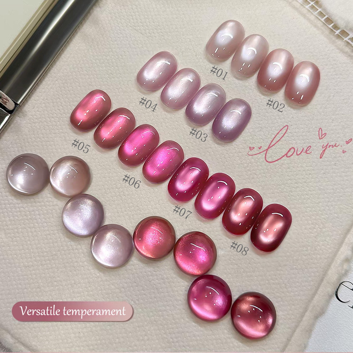 1pcs TC 2026 Summer Popular Ic - Nail Art Cat Eye Pink recension och pris