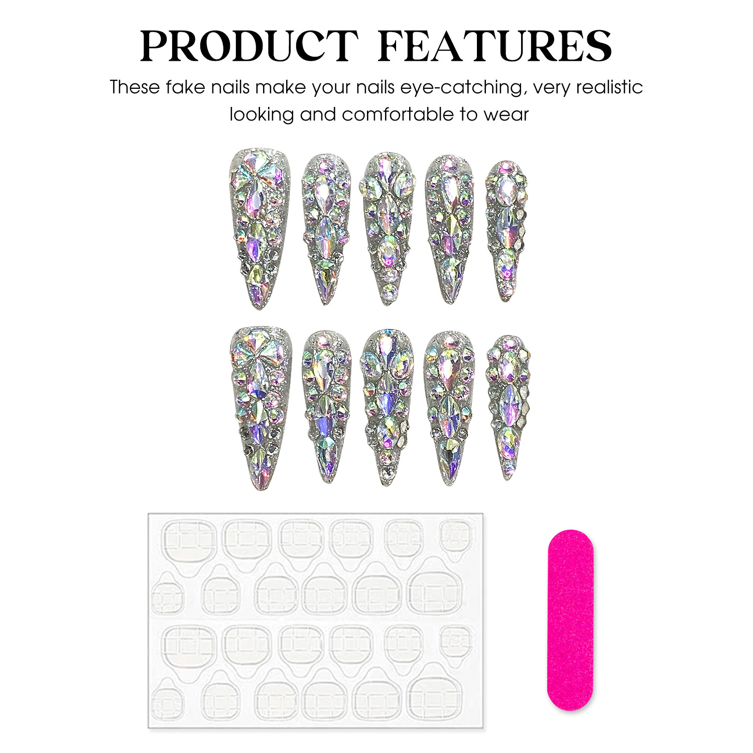 10pcs Handmade Press On Nails  - Nail Art Design recension och pris