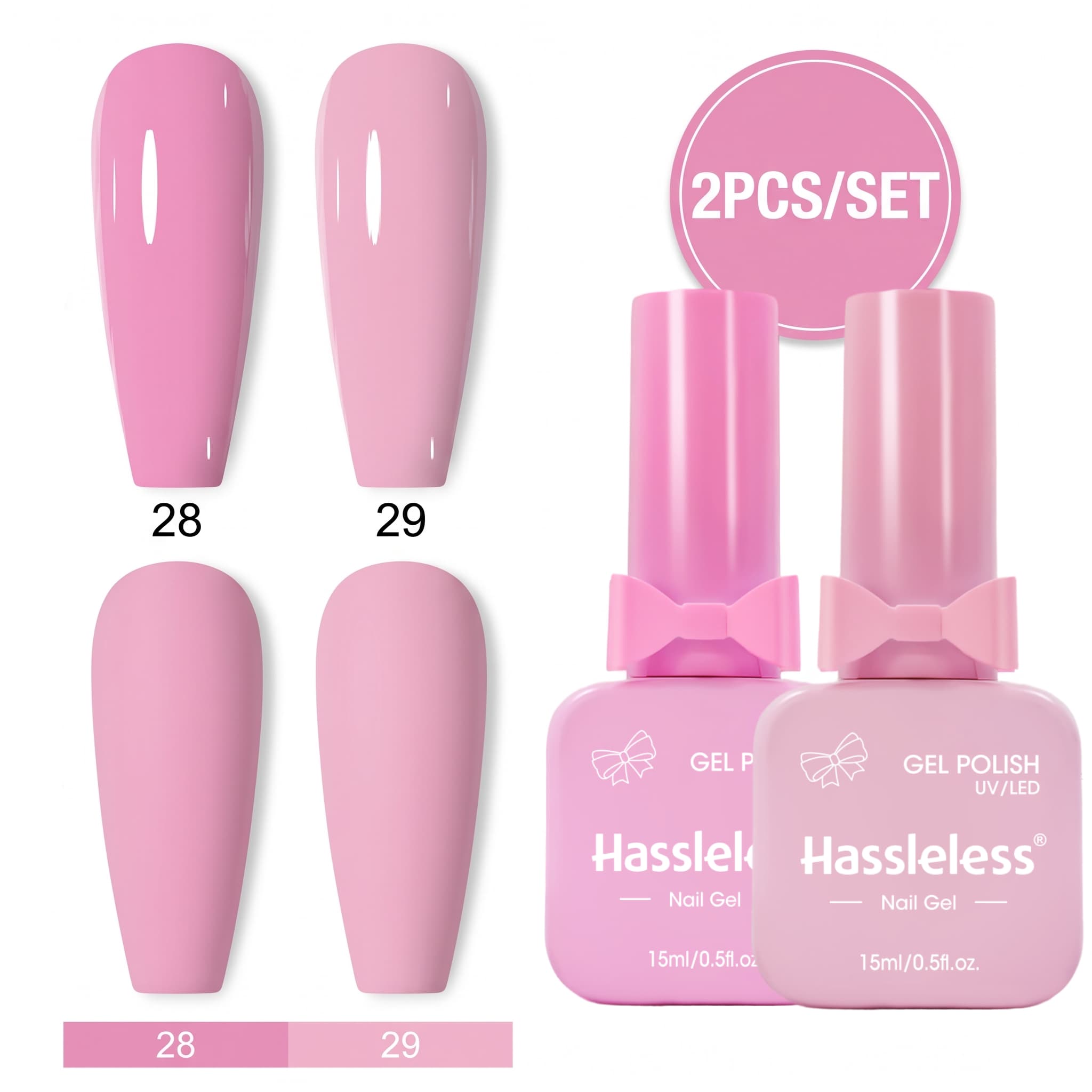 Hassleless 2-Piece Gentle Cher - Nail Art Pink Soft recension och pris