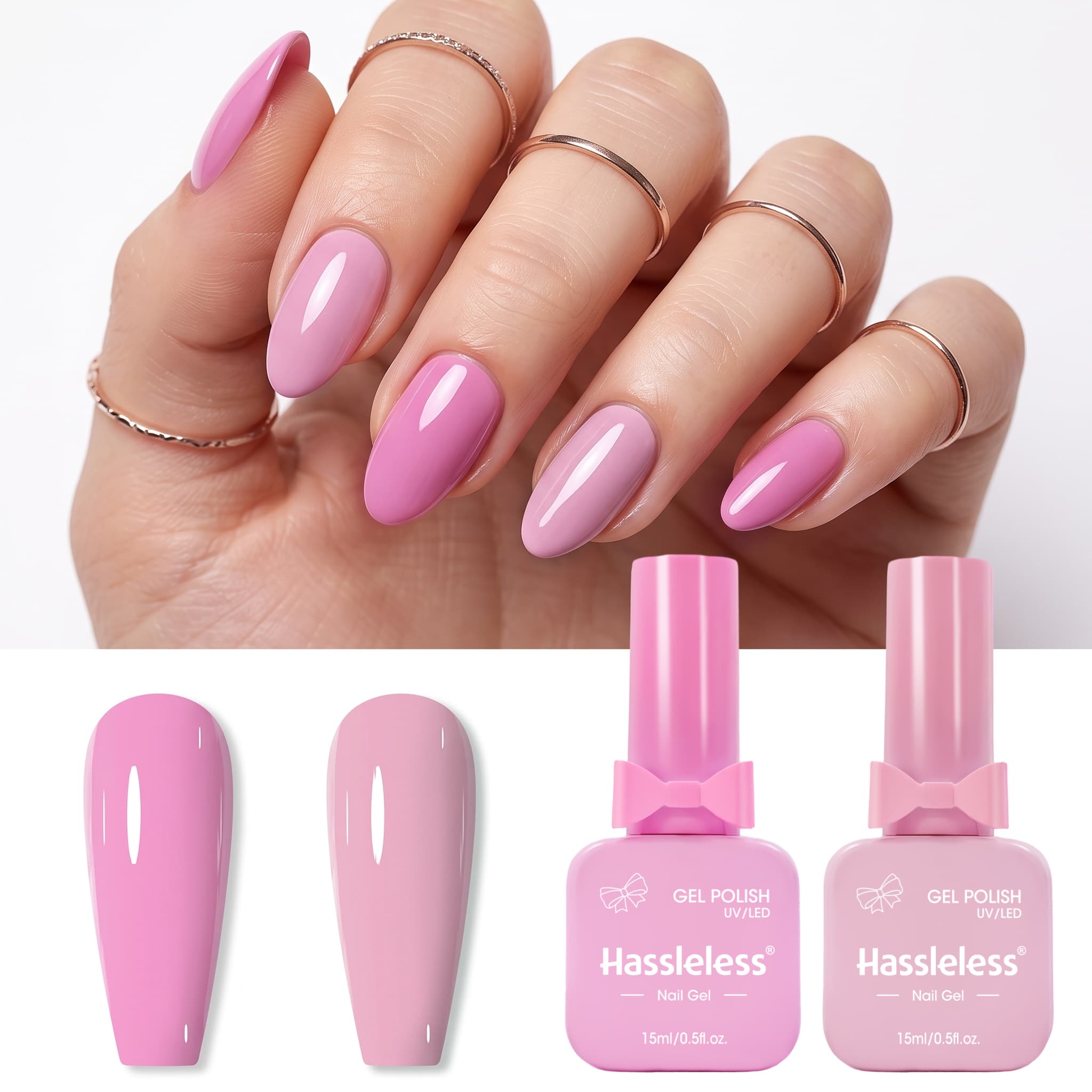 Hassleless 2-Piece Gentle Cher - Nail Art Pink Soft recension och pris
