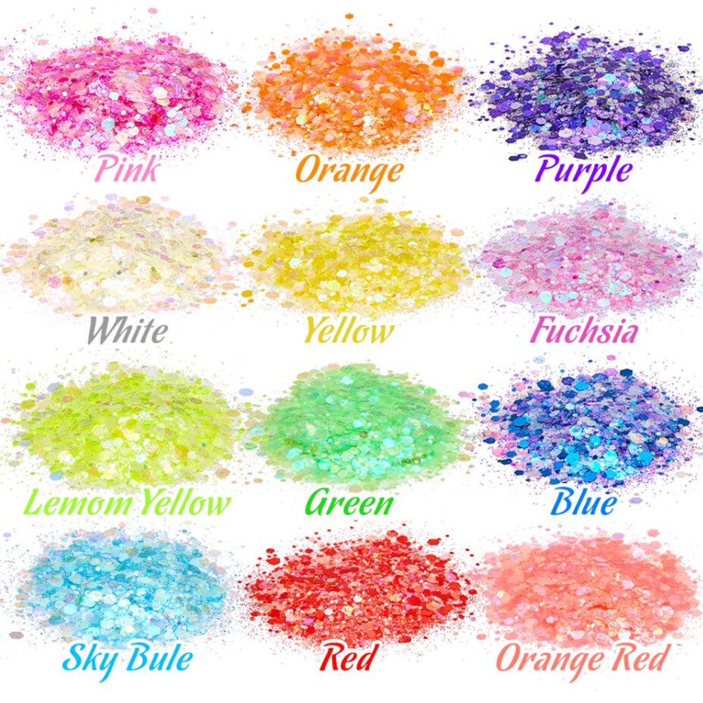 24 Colors Luminous Sequins Glo - Nail Art Emerald recension och pris