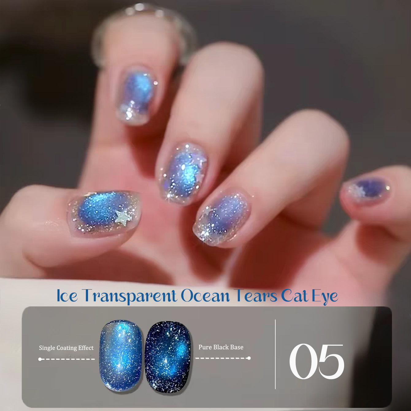 SHAKA 1-8pcs Summer Popular Ic - Nail Art Ice Blue recension och pris