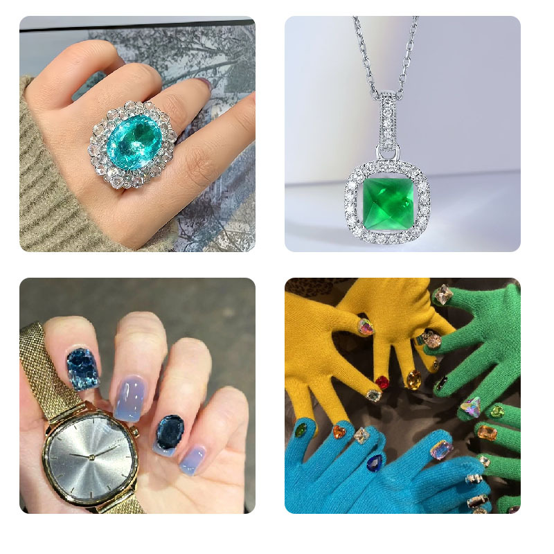 DIY Cube Ring Necklace Bracele - Nail Art Emerald recension och pris