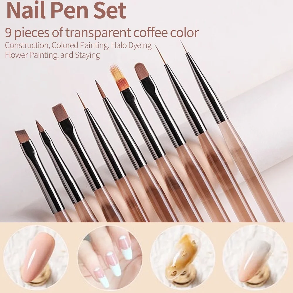 9PCS Nail Brush for Nail Art D - Nail Art Vector recension och pris