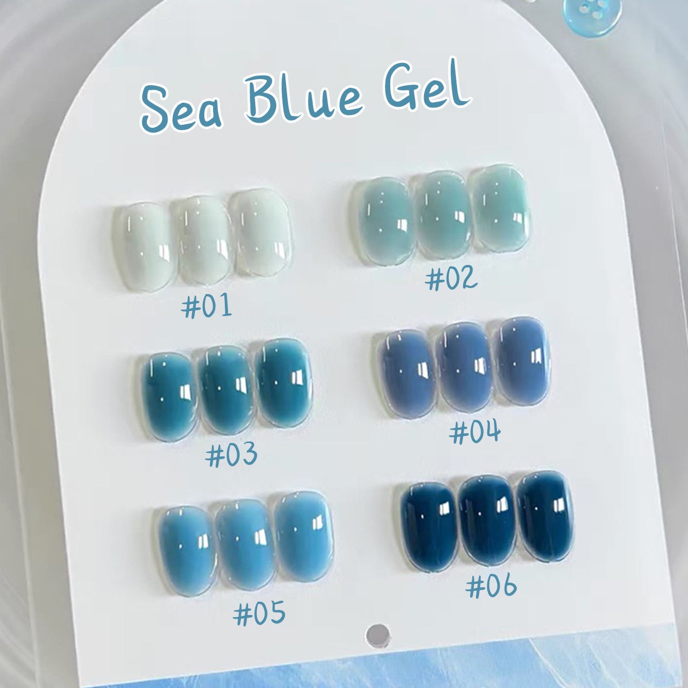 1-10pcs WS Ice Transparent Blu - Nail Art Ice Blue recension och pris