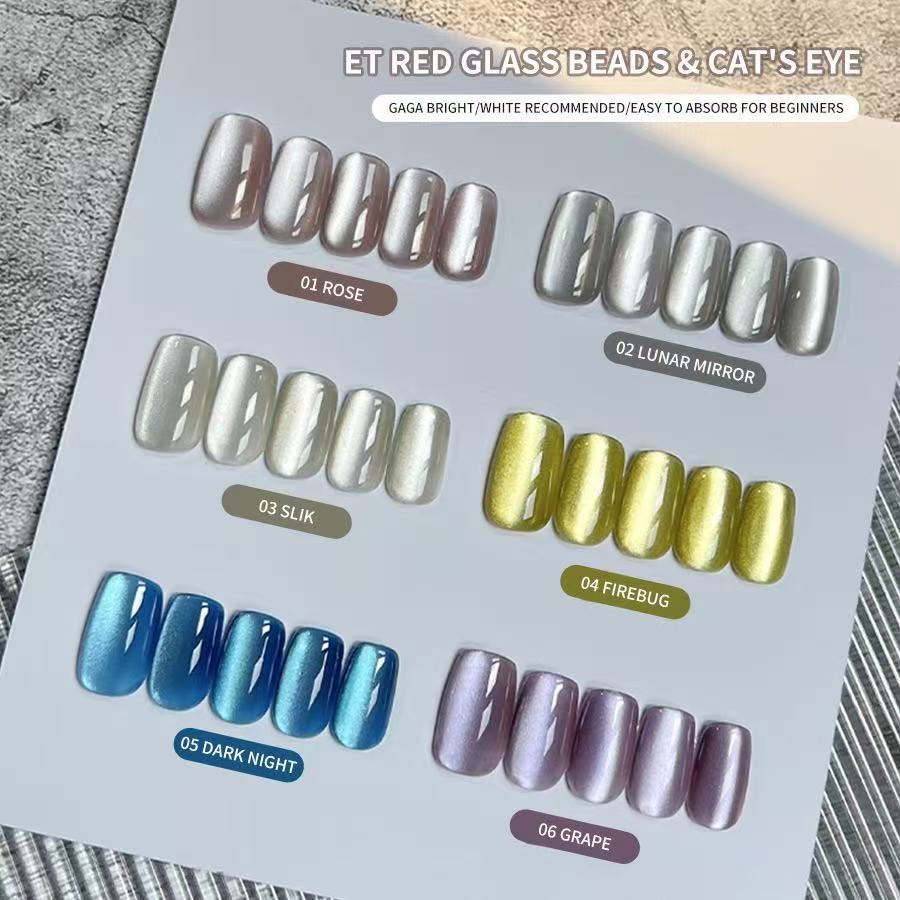 XEIJAYI 10ml Glass Bead Cat Ey - Nail Art Cat Eye Pink recension och pris