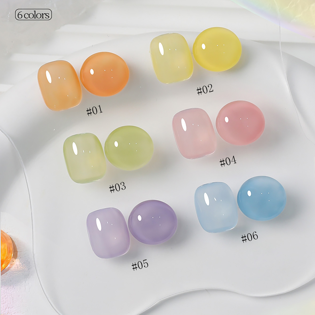1-6pcs PSK New Macaron Candy O - Nail Art Ice Blue recension och pris