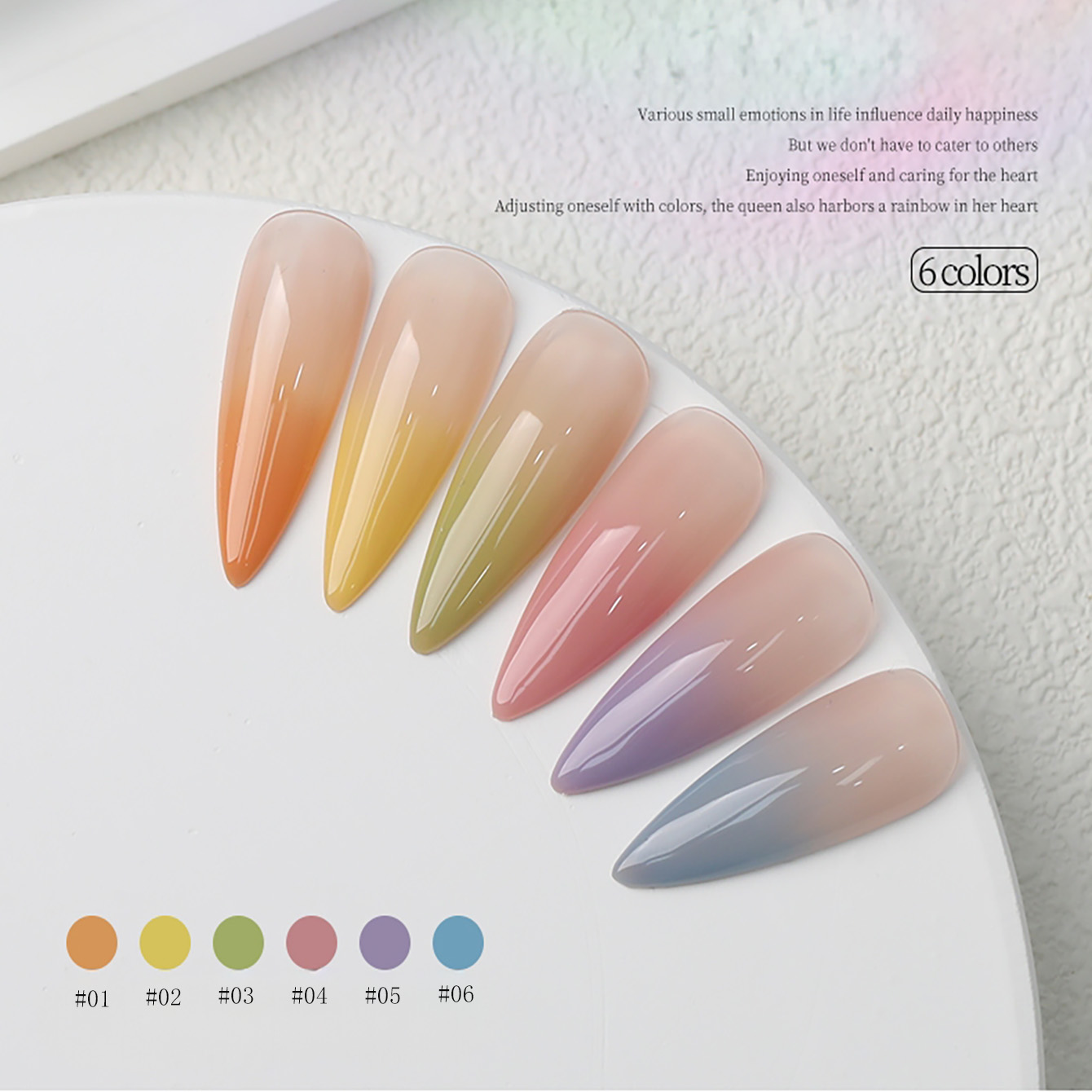 1-6pcs PSK New Macaron Candy O - Nail Art Ice Blue recension och pris