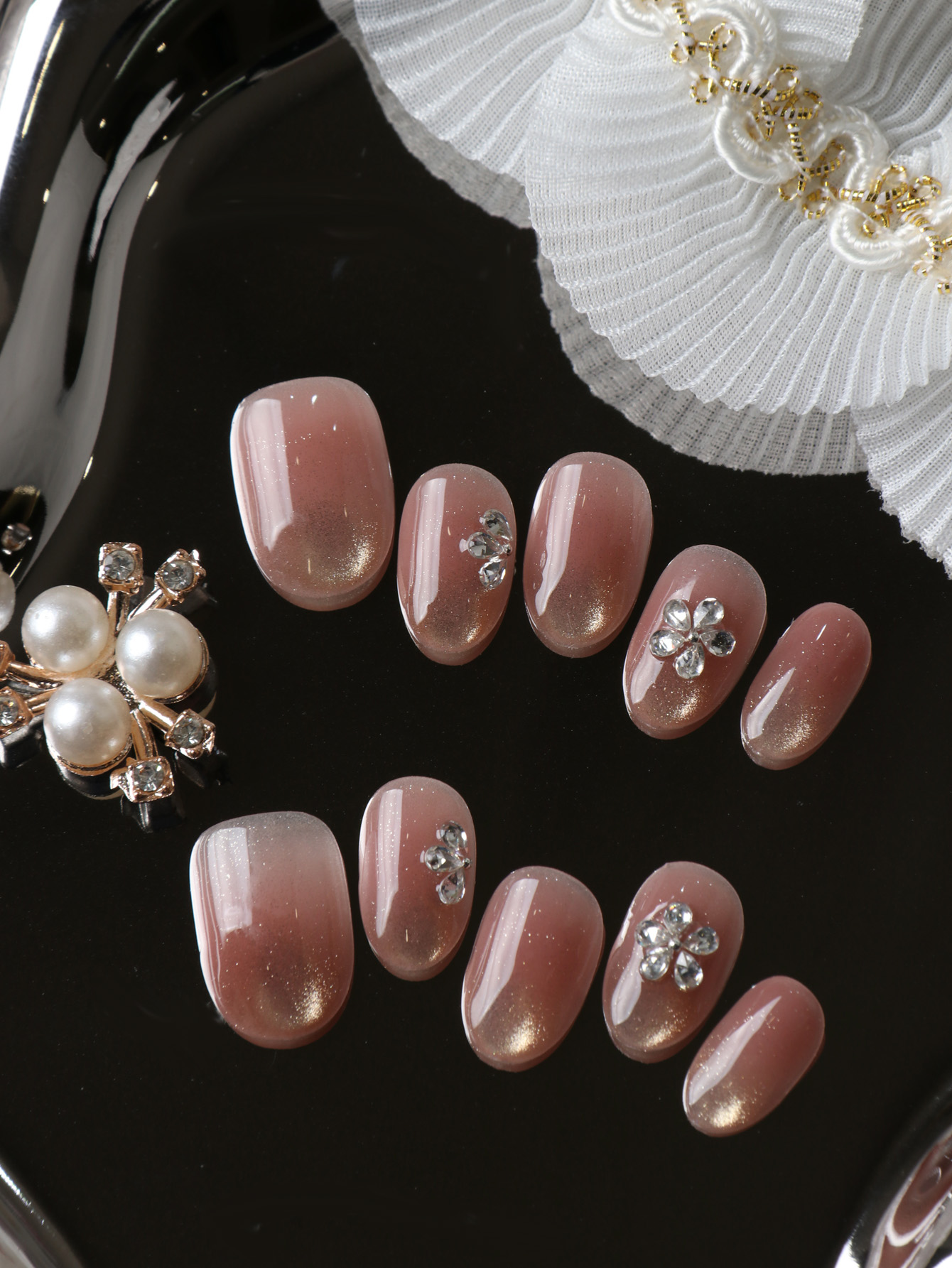 10Pcs Press on Nails Short Cat - Nail Art Design recension och pris