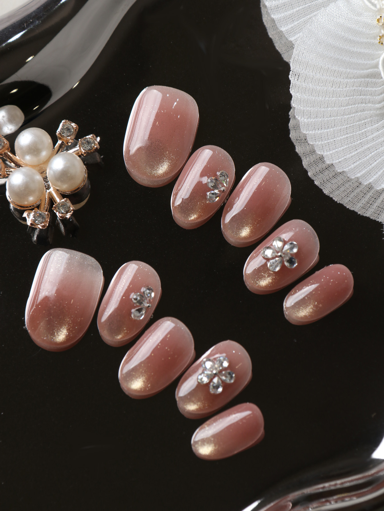 10Pcs Press on Nails Short Cat - Nail Art Design recension och pris