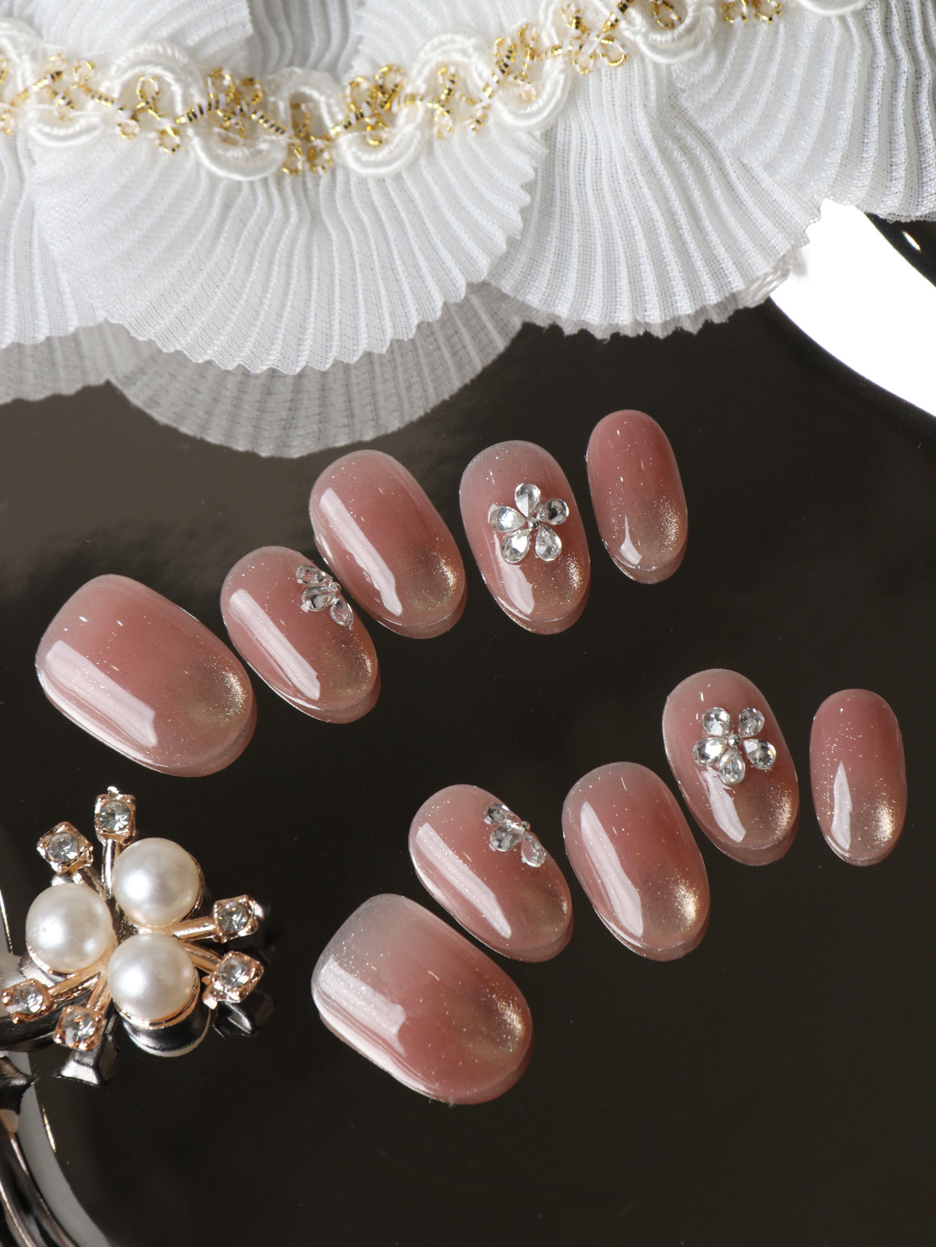 10Pcs Press on Nails Short Cat - Nail Art Design recension och pris